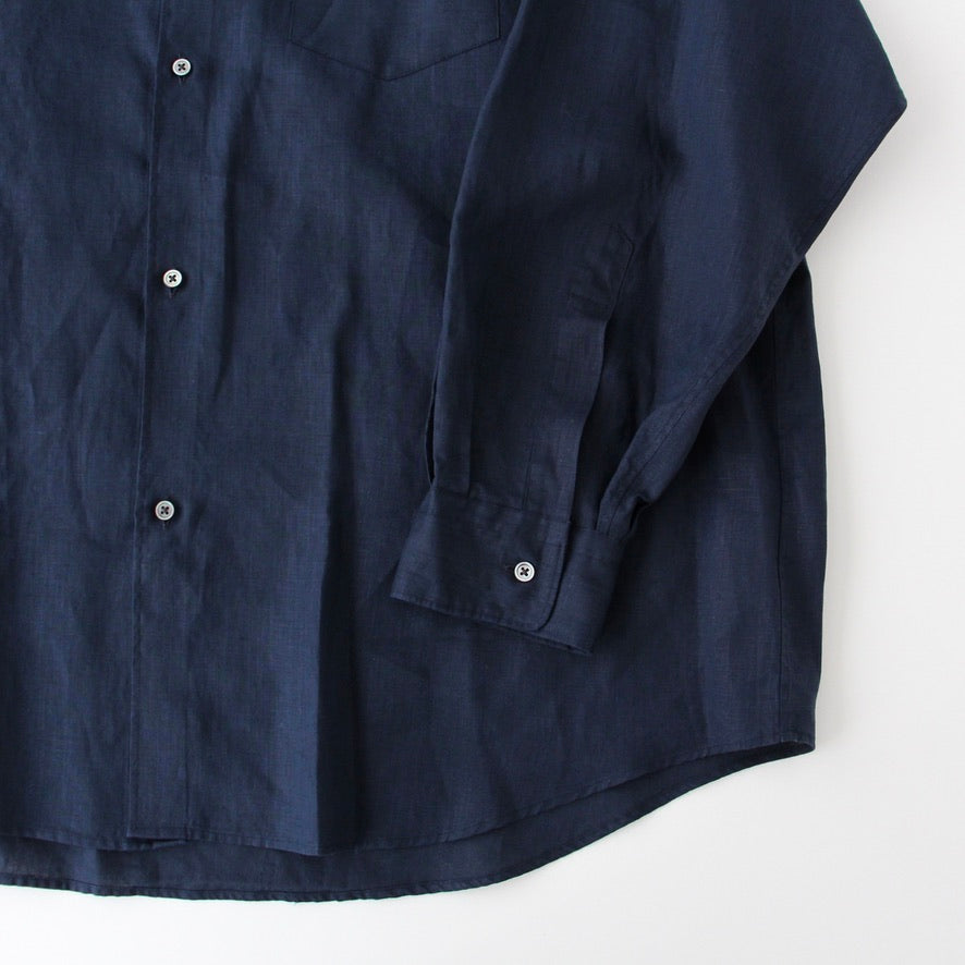 Linen L/S Oversized Band Collar Shirt | ref. / Web Store