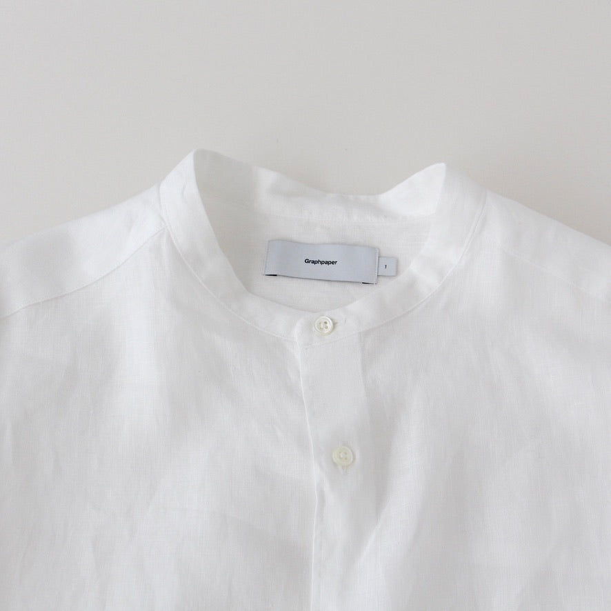 Linen L/S Oversized Band Collar Shirt | ref. / Web Store