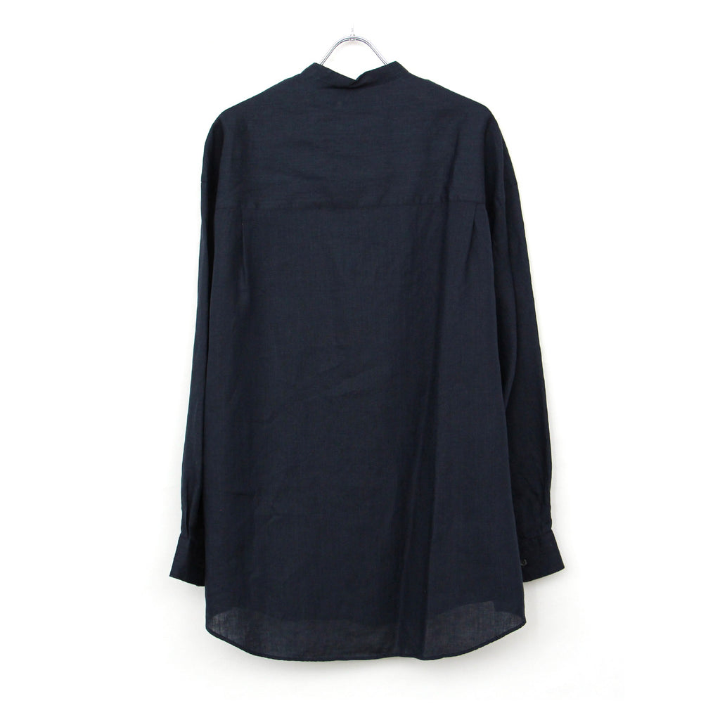 Linen L/S Oversized Band Collar Shirt | ref. / Web Store